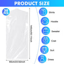 30 Pack Clear Garment Bags, 23.6 x 59.1 Inch Plastic Garment Bags Dustproof, Long Clothes Covers, Waterproof Suit Cover Bag, Moth Proof Coat Bag for Shirts Gowns Dresses