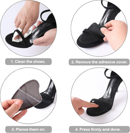 Metatarsal Pads Women, Forefoot Pads for Women,Anti Sliding Foot Pads for Open Toe Shoe, Ball of Foot Cushions, Shoe Pads Heel Pads for Stop Feet from Sliding Forward, Heel inserts for women
