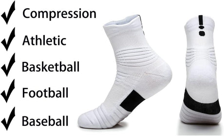 Basketball Socks Cushioned Thick Hiking Cycling Athletic Crew Socks for Men Women Boy