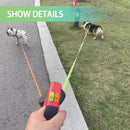 Double Head 10 ft Retractable Dog Leash with Integrated Waste Bag Dispenser Flashlight 360°Tangle Free Anti-Slip Handle Reflective Nylon Tape One Button Brake(Small Medium Dog Up to 15 kg,Red)