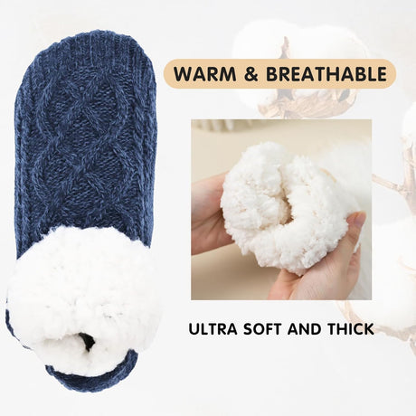 Unisex Fluffy Fuzzy Warm Slipper Socks for Men Women, Thick Fleece Lined Non-Slip Socks Indoor Floor
