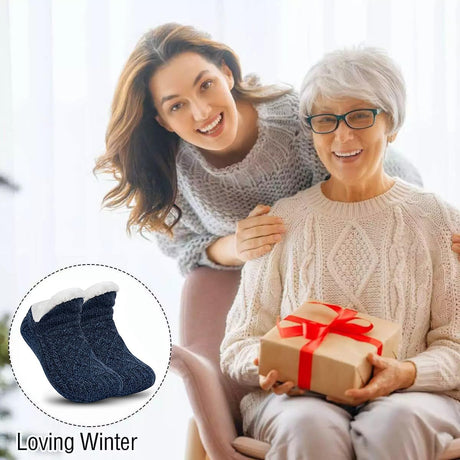 Unisex Fluffy Fuzzy Warm Slipper Socks for Men Women, Thick Fleece Lined Non-Slip Socks Indoor Floor