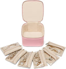 Trendy Jewelry Box with Portable Travel Pouches for Earrings Rings Necklaces - Airtight Seal Smart Compartment System Travel-Safe Lock Compact Lightweight 360° Shockproof Design
