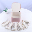 Trendy Jewelry Box with Portable Travel Pouches for Earrings Rings Necklaces - Airtight Seal Smart Compartment System Travel-Safe Lock Compact Lightweight 360° Shockproof Design