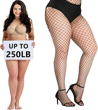 3 PCS Black Fishnet Stockings for Women, Fish Nets Women Tights, Fishnet Tights Ladies Plus Size One Size Fit All