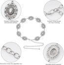 Western Oval Concho Chain Belt for Women Metal Waist Chain Belt for Dresses Jeans Western Cowgirl