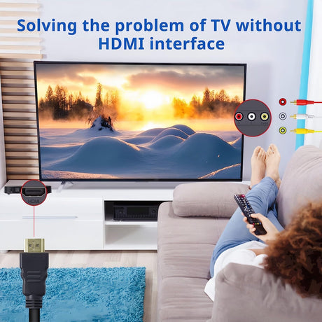 Chenduomi HDMI to RCA TV Cable HDMI Male to 3 RCA Female av Cable Video Audio Component Converter Adapter 1080P Cable for HDTV Black 5ft/1.5m