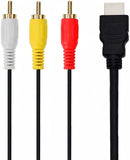 Chenduomi HDMI to RCA TV Cable HDMI Male to 3 RCA Female av Cable Video Audio Component Converter Adapter 1080P Cable for HDTV Black 5ft/1.5m