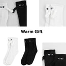 2 Pairs Hand In Hand Socks, Funny Magnetic Socks, Couple Holding Hands Socks, Friendship Socks, Novelty Socks for Women Men,Cute Socks with Eyes (White+Black)