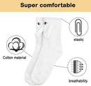 2 Pairs Hand In Hand Socks, Funny Magnetic Socks, Couple Holding Hands Socks, Friendship Socks, Novelty Socks for Women Men,Cute Socks with Eyes (White+Black)