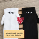 2 Pairs Hand In Hand Socks, Funny Magnetic Socks, Couple Holding Hands Socks, Friendship Socks, Novelty Socks for Women Men,Cute Socks with Eyes (White+Black)