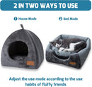 Pet Cave Bed - Warm Cat Bed for Indoor Cats - Pet Tent Cave Igloo Bed for Cats/Small Dogs - Pet Dog Cat Cave Bed - Kitten Bed Cat Tent Cat Bed House with Removable Washable Cushion