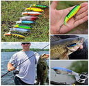 Topwater Fishing Lures Set Whopper Plopper Bass Lures with Floating Rotating Tail Fish Bait Lures Hard Bait Hook/Fish Tackle Bait for Freshwater and Saltwater