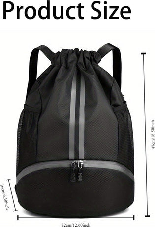 Soccer Bags, Drawstring Backpack Gym Bag with Shoe Compartment and Mesh Pockets for Soccer Basketball Volleyball Football Sports Gym