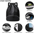Soccer Bags, Drawstring Backpack Gym Bag with Shoe Compartment and Mesh Pockets for Soccer Basketball Volleyball Football Sports Gym
