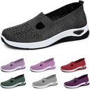 2024 New Women's Woven Breathable Soft Sole Shoes, Upgrade Orthopedic Shoes Outdoor Hiking Mesh Up Knit Stretch Slip on Casual Orthopedic Sneakers for Women