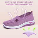 2024 New Women's Woven Breathable Soft Sole Shoes, Upgrade Orthopedic Shoes Outdoor Hiking Mesh Up Knit Stretch Slip on Casual Orthopedic Sneakers for Women