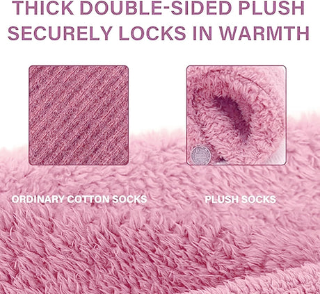 Over Knee High Fuzzy Socks Plush Slipper Stockings Furry Long Leg Warmers Winter Air-Conditioned Home Sleeping Socks
