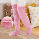 Over Knee High Fuzzy Socks Plush Slipper Stockings Furry Long Leg Warmers Winter Air-Conditioned Home Sleeping Socks