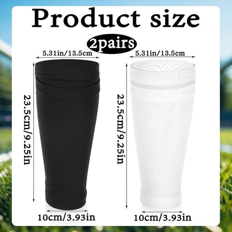Shin Pads Sock, 2 Pairs Soccer Shin Guard Sock, Breathable Soccer Shin Guard Socks with Pockets, Shin Pads Holder