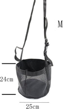Comfort Breathable Horse Feed Bag, Mesh Feed Bucket, Mesh Designed Feeding Bag with Adjustable Strap and Waterproof Bottom, Horse Feeder Bag Storage, for Horse Feeding Supplies Muzzle Feed (2 Black)