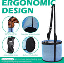 Comfort Breathable Horse Feed Bag, Mesh Feed Bucket, Mesh Designed Feeding Bag with Adjustable Strap and Waterproof Bottom, Horse Feeder Bag Storage, for Horse Feeding Supplies Muzzle Feed (2 Black)