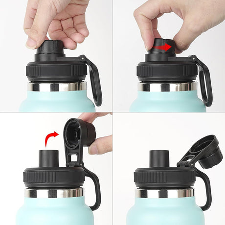 Aurora Spout Lid for Hydro Flask Wide Mouth 12, 16,18,20, 32, 40, 64 OZ Water Bottles Flip Lid for Hydro flask Wide Mouth (Pink, 2Pcs)
