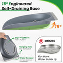 Hands-Free 304 Stainless Steel Strainer and Colander with Self-Draining Base, Kitchen Microporous Strainers for Rice Pasta Fruits Vegetables -