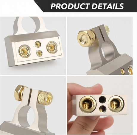 Car Battery Terminal Connector, 0/2/4/6/8 AWG Zinc Alloy Truck Audio Protector, Quick Disconnect and Release Cable End, External Accessories -