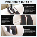2PCS Car Purse Holder Hook, Seat Back Storage Leather-Wrapped Alloy Double Headrest Hook for Purses & Bags, Cute Interior Accessories Women and Men, Black -