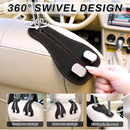 2PCS Car Purse Holder Hook, Seat Back Storage Leather-Wrapped Alloy Double Headrest Hook for Purses & Bags, Cute Interior Accessories Women and Men, Black -