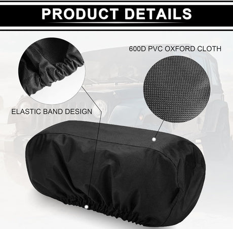 Heavy Duty 600D Waterproof Winch Cover - UV Resistant, Dust-Proof Protective for 8500-17500 lbs Electric Winches (22