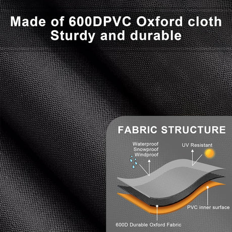 Heavy Duty 600D Waterproof Winch Cover - UV Resistant, Dust-Proof Protective for 8500-17500 lbs Electric Winches (22