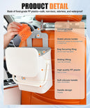 Car Trash Can with Lid and Phone Holder, Universal Bin, Waterproof Hanging Vehicle Garbage Can, Leak Proof Organizers Storage, Accessories Interior for Women Men, White -