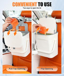 Car Trash Can with Lid and Phone Holder, Universal Bin, Waterproof Hanging Vehicle Garbage Can, Leak Proof Organizers Storage, Accessories Interior for Women Men, White -