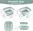 1.5 Gal (5.5L) Collapsible Dish Basin with Drain Basket Colanders, Multiuse Double-Layer Foldable Strainers Sink Tub, Wash Pan, Plastic Tubs, Dishpan, Kitchen Sink, Green -