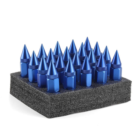 20PCS M14X1.5 Wheel Lug Nuts, Cap Spiked Extended Tuner 60mm Aluminum Wheels Rims Nuts (Blue) blue M14x1.5