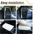 Center Console Leather Armrest Cover Compatible with Tesla Model 3 Highland Refresh 2024-2026 & Y Juniper 2026, No-Slip Designed EZ Snap Car Interior Accessories (White) White -