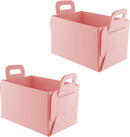 Car Trunk Organizer, Foldable Organizer for SUV, Lightweight Storage Sundries, Accessories Women and Men, Travel Essentials, Felt, 2 Pack Pink pink -