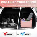 Car Trunk Organizer, Foldable Organizer for SUV, Lightweight Storage Sundries, Accessories Women and Men, Travel Essentials, Felt, 2 Pack Pink pink -