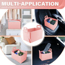 Car Trunk Organizer, Foldable Organizer for SUV, Lightweight Storage Sundries, Accessories Women and Men, Travel Essentials, Felt, 2 Pack Pink pink -