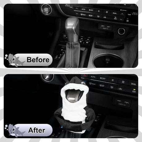 Car Gear Shift Cover, Universal Hoodie, Cute Shark Cover for Knob Protection, Automotive Interior Gadgets, Accessories Women and Man Gifts Black -