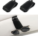 2 Pack Sunglass Holder for Car Visor Sunglasses Clip, Universal Non-Slip Magnetic Leather Glasses Eyeglasses Hanger Mounter, Truck Interior Accessories Woman Man, Black 2PCS