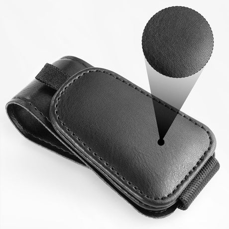 2 Pack Sunglass Holder for Car Visor Sunglasses Clip, Universal Non-Slip Magnetic Leather Glasses Eyeglasses Hanger Mounter, Truck Interior Accessories Woman Man, Black 2PCS