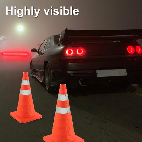 18 inch Traffic Cones, 2PCS Collapsible Orange Cones for Parking, Parking with Reflective Collars, Training Driveway, Car Interior Accessories -
