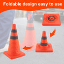 18 inch Traffic Cones, 2PCS Collapsible Orange Cones for Parking, Parking with Reflective Collars, Training Driveway, Car Interior Accessories -