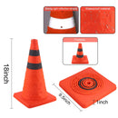 18 inch Traffic Cones, 2PCS Collapsible Orange Cones for Parking, Parking with Reflective Collars, Training Driveway, Car Interior Accessories -