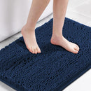 Navy Blue Bath Rug, Mat Non Slip Mats for Bathroom Floor, Rug Extra Thick Chenille 17" x 24" Absorbent Soft Shaggy Washable Dry Fast Plush Rugs Bathtubs