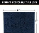 Navy Blue Bath Rug, Mat Non Slip Mats for Bathroom Floor, Rug Extra Thick Chenille 17" x 24" Absorbent Soft Shaggy Washable Dry Fast Plush Rugs Bathtubs