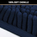Navy Blue Bath Rug, Mat Non Slip Mats for Bathroom Floor, Rug Extra Thick Chenille 17" x 24" Absorbent Soft Shaggy Washable Dry Fast Plush Rugs Bathtubs
